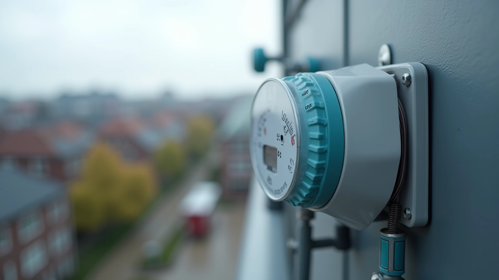 Lähivaade vihmaandurist Pärnu linnahoone katusele paigaldatud elektroonikaaga ja andmejuhtmega