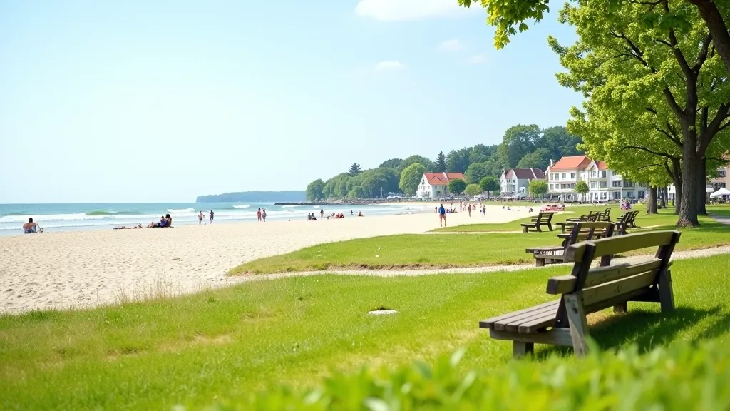 Karklės pagrindinės paplūdimio dalies kurorto pastatymai, žalios aikštės, suoliukai
